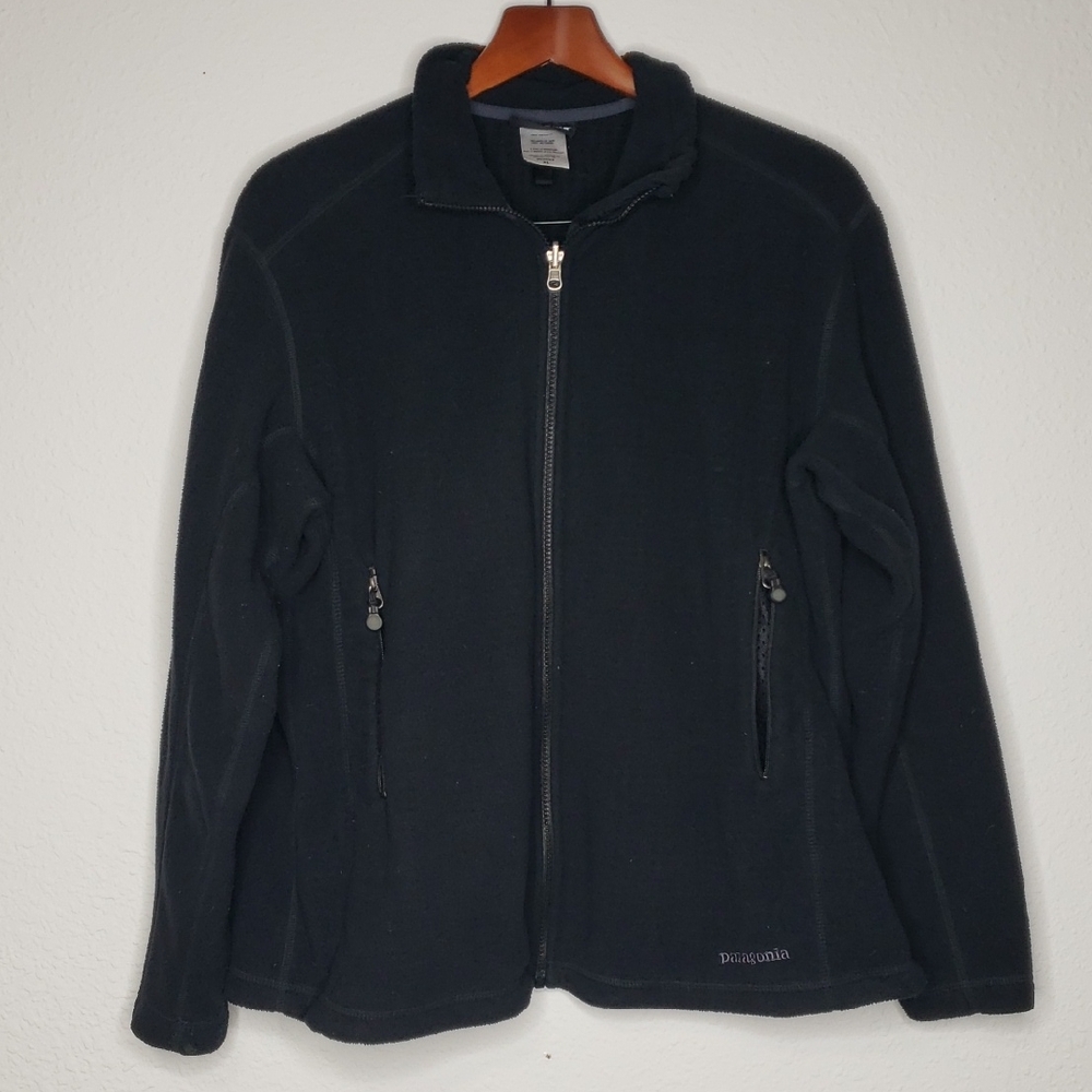 Patagonia Womens Polartec Full Front Zip Fleece Jacket Size XL Black Outdoor